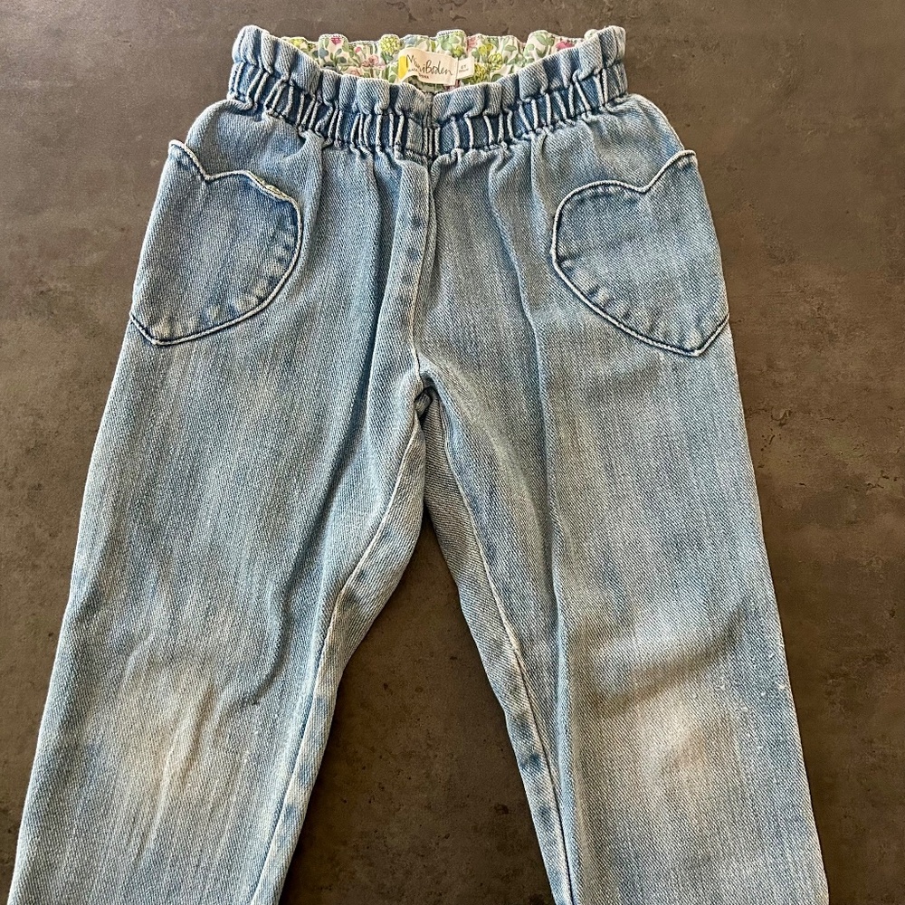 Heart Pocket Elastic Waist Jeans by Mini Boden